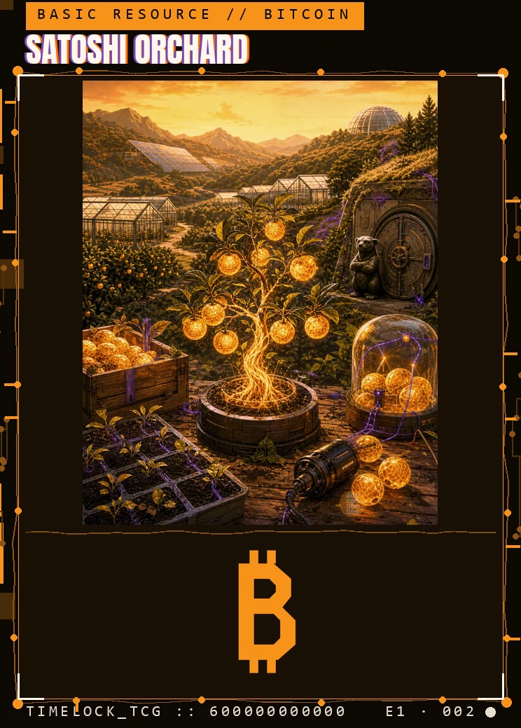 Satoshi Orchard — a Bitcoin Basic Resource card